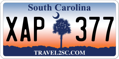 SC license plate XAP377