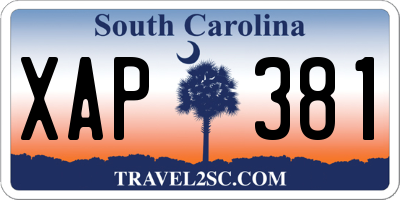 SC license plate XAP381