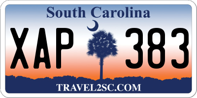 SC license plate XAP383