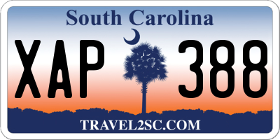 SC license plate XAP388