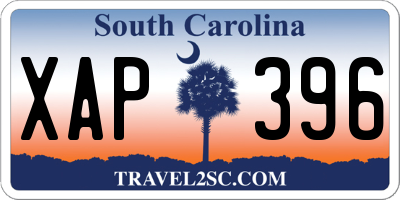 SC license plate XAP396