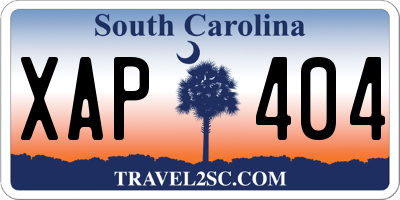 SC license plate XAP404