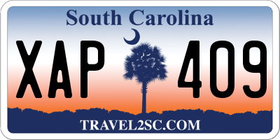 SC license plate XAP409