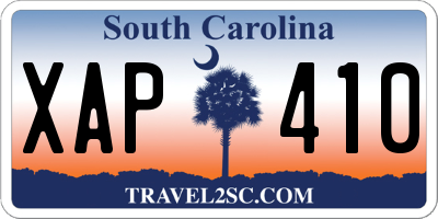 SC license plate XAP410
