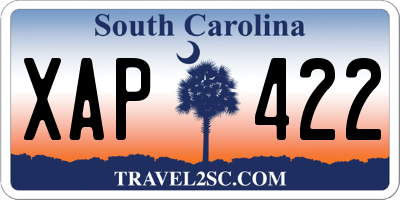 SC license plate XAP422