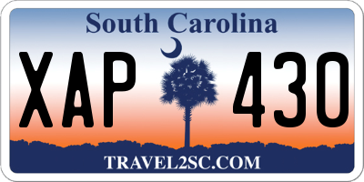 SC license plate XAP430