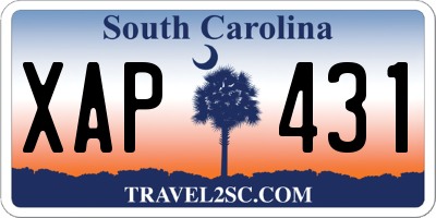 SC license plate XAP431