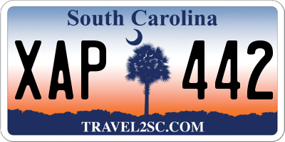 SC license plate XAP442