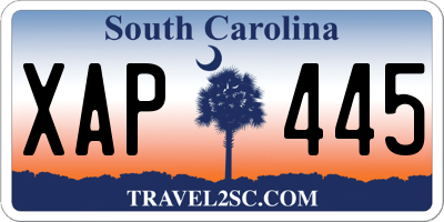 SC license plate XAP445