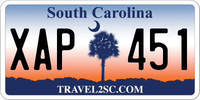 SC license plate XAP451