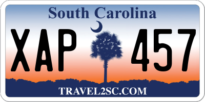 SC license plate XAP457