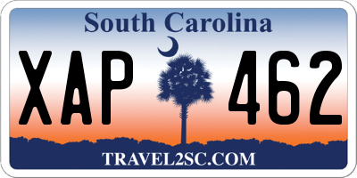 SC license plate XAP462