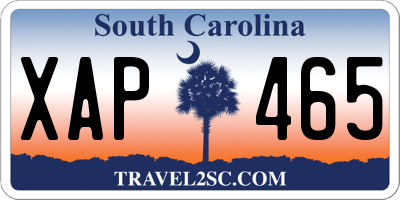 SC license plate XAP465