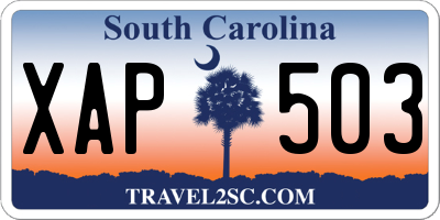 SC license plate XAP503