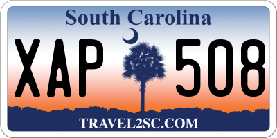 SC license plate XAP508