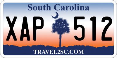 SC license plate XAP512