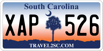 SC license plate XAP526