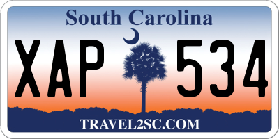 SC license plate XAP534