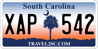 SC license plate XAP542