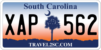 SC license plate XAP562