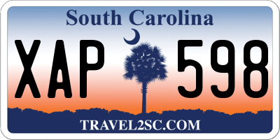 SC license plate XAP598