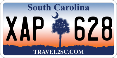 SC license plate XAP628