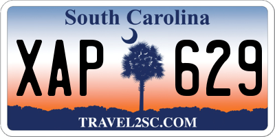 SC license plate XAP629