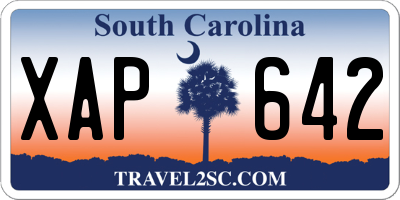 SC license plate XAP642