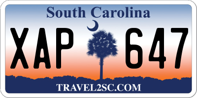SC license plate XAP647
