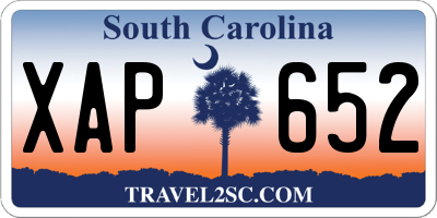 SC license plate XAP652