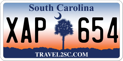 SC license plate XAP654