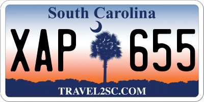 SC license plate XAP655