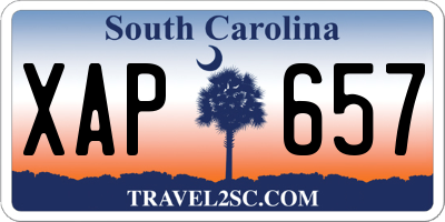 SC license plate XAP657