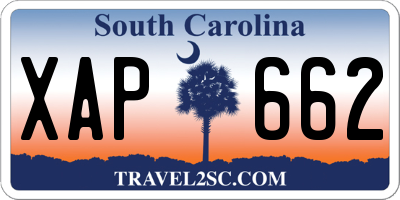 SC license plate XAP662