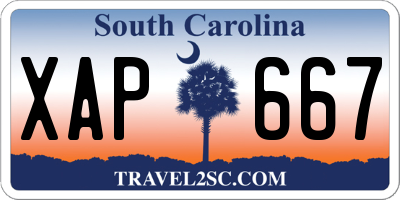 SC license plate XAP667