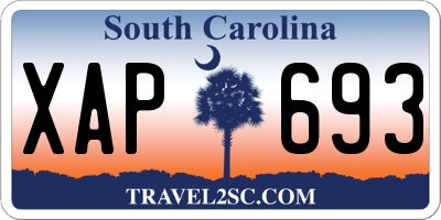 SC license plate XAP693