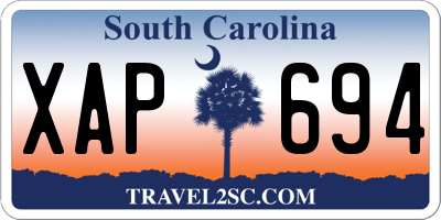 SC license plate XAP694