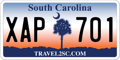 SC license plate XAP701