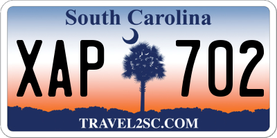 SC license plate XAP702