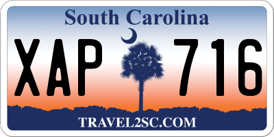 SC license plate XAP716