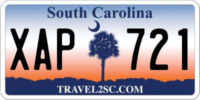 SC license plate XAP721