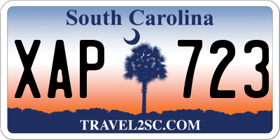 SC license plate XAP723