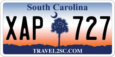 SC license plate XAP727