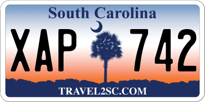 SC license plate XAP742