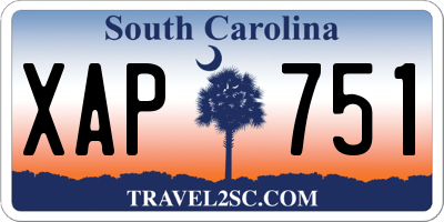 SC license plate XAP751