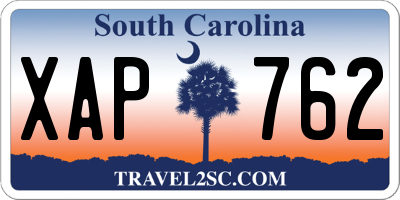 SC license plate XAP762
