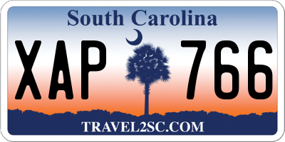 SC license plate XAP766