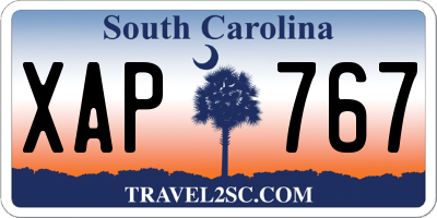 SC license plate XAP767