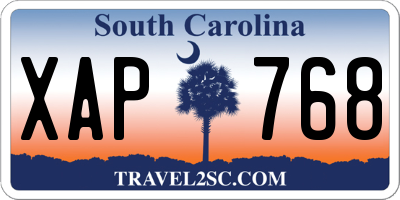 SC license plate XAP768