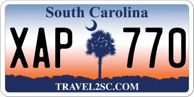 SC license plate XAP770